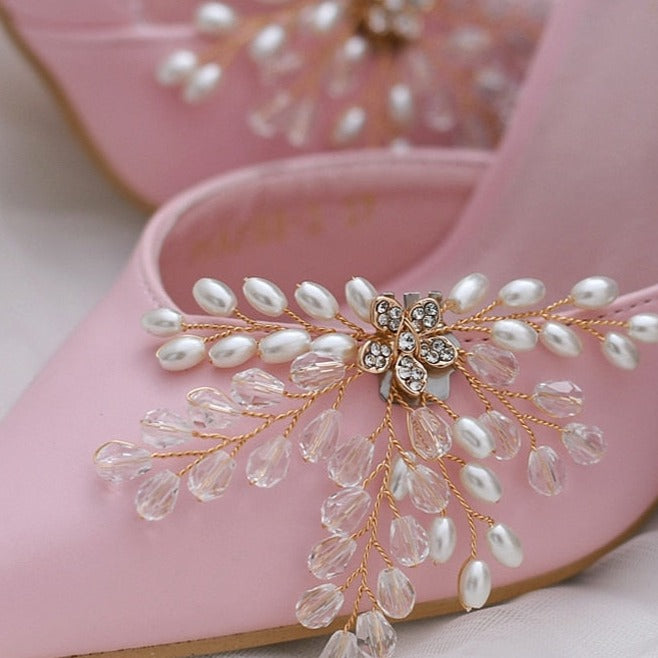 Lisa Schuh Clip | Perlen Schuhanstecker | Schmuck für Brautschuhe und Handtasche