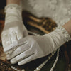 Brauthandschuhe, Brautkleid Accessoires, Hochzeits-Villa, Brautaccessoire, Hochzeitsaccessoire, Braut, Hochzeit, das gewisse etwas,  Handschuhe, Perlen, Vintage, Vintage Hochzeit, weiß, Satin Handschuhe