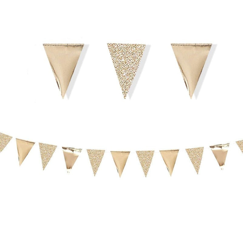 Wimpelkette, Hochzeitsdekoration, Champanger,  Gold, Rose Gold, Glitzer, Glitzer Dekoration, Raumdeko, Must Have, Hochzeit, Verlobungsparty