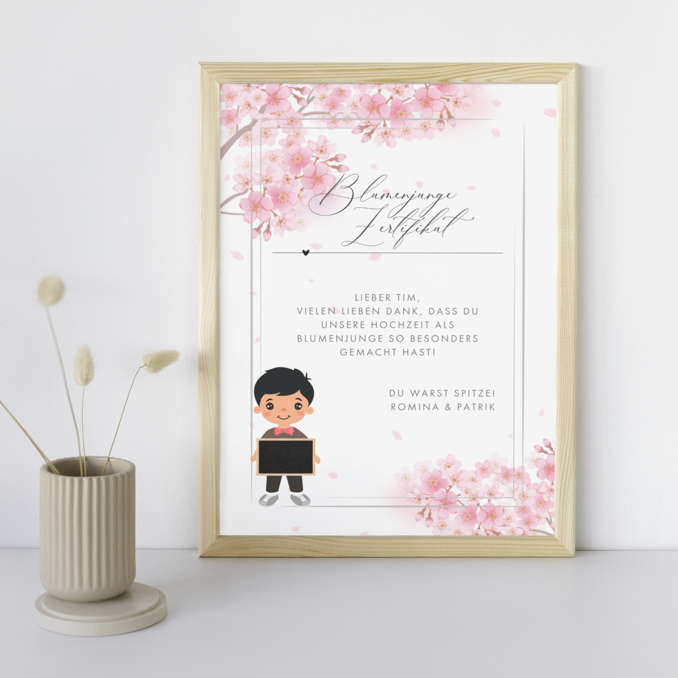 Zertifikat Blumenmädchen / Blumenjunge | Urkunde Flower Girl