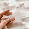 Acryl Schild, Namenskärtchen, Acrylkarten, Schilder Hochzeit, Tischnummern, Sitzplan, Sitzplanschilder, Namensschilder Hochzeit, Hochzeitsdeko, Namenskaten Tischdeko, Tischdekoration Hochzeit, Blanko Schilder, Frosted Acryl, Plexiglas, Plexiglas Namenskärtchen, gastgeschenk, durchsichtige Namensschilder, Wedding, beschreibbare Glasschilder, Hochzeits-Villa, 