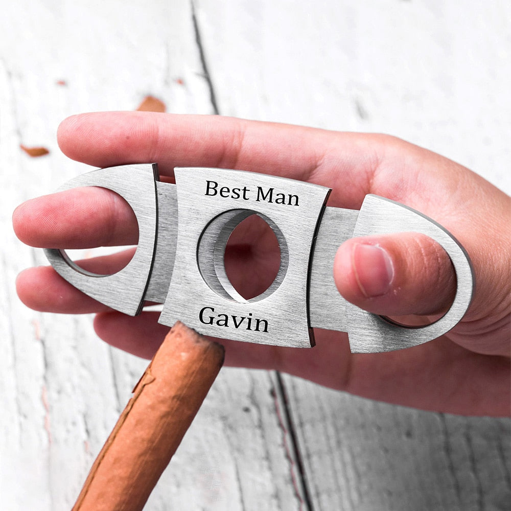 Zigarrenschneider mit Gravur, personalisierter Zigarrenschneider, Bräutigam Geschenk, Trauzeugen Geschenk, Hochzeitsgeschenk für Ihn, personalisiertes Geschenk, Grooms, Hochzeits-Villa, Accessoires für Ihn, Best Man, Geschenkeset, Trauzeugen, Geschenk für ihn, Männergeschenk
