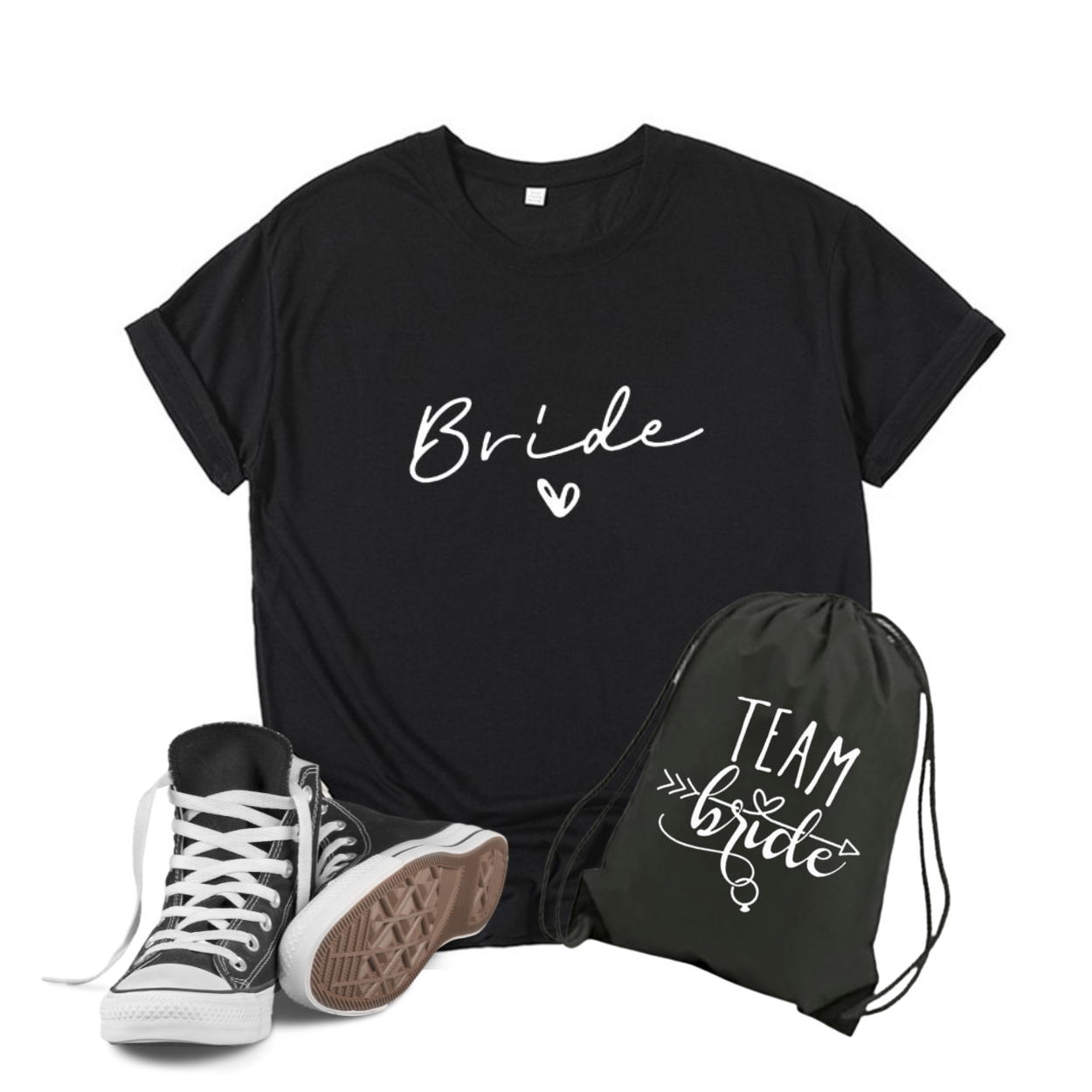 Team Bride, T-Shirts, Team Bride Bachelorette, Party, Shower, Junggesellenenabschied, JGA Girls, bedruckte T-shirts, Hochzeitsvilla, Hochzeitsshop, Jga Accessoires, 