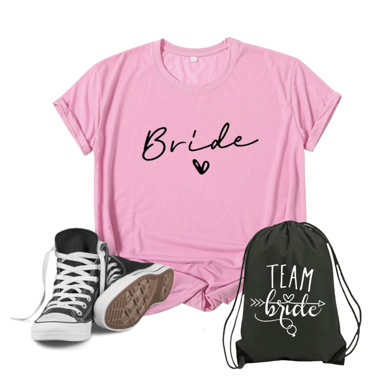 Team Bride, T-Shirts, Team Bride Bachelorette, Party, Shower, Junggesellenenabschied, JGA Girls, bedruckte T-shirts, Hochzeitsvilla, Hochzeitsshop, Jga Accessoires, 