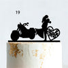 Cakepopper, Kuchendeko, Acryldeko, Tortentopper, Hochzeitstorte deko, Gold, Silber, Wedding Cake Topper, Hochzeits-Villa, Biker Hochzeit, Motorrad Cake Topper, Biker-Liebe, Motorradtopper