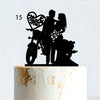 Cakepopper, Kuchendeko, Acryldeko, Tortentopper, Hochzeitstorte deko, Gold, Silber, Wedding Cake Topper, Hochzeits-Villa, Biker Hochzeit, Motorrad Cake Topper, Biker-Liebe, Motorradtopper