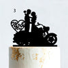 Cakepopper, Kuchendeko, Acryldeko, Tortentopper, Hochzeitstorte deko, Gold, Silber, Wedding Cake Topper, Hochzeits-Villa, Biker Hochzeit, Motorrad Cake Topper, Biker-Liebe, Motorradtopper