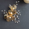 Brautschmuck, Haarschmuck, Hochzeitsfrisur, Haarspange Hochzeit, Perlen, Brauthaarschmuck, Schmuckkamm, Haarranke, Flechtfrisur,  Haarnadeln, romantischer Haarschmuck, eleganter Haarschmuck, Haarrebe, Kopfschmuck, Blumenschmuck, Rosegold, Silber, Gold, Draht, lang, breit, Haarkette, Blütenranke, Hochzeits-Villa, Brautaccessoire, Hochzeits accessoire, Braut, Hochzeit