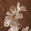 Brautschmuck, Haarschmuck, Hochzeitsfrisur, Haarspange Hochzeit, Perlen, Brauthaarschmuck, Schmuckkamm, Haarranke, Flechtfrisur,  Haarnadeln, romantischer Haarschmuck, eleganter Haarschmuck, Haarrebe, Kopfschmuck, Blumenschmuck, Rosegold, Silber, Gold, Draht, lang, breit, Haarkette, Blütenranke, Hochzeits-Villa, Brautaccessoire, Hochzeits accessoire, Braut, Hochzeit
