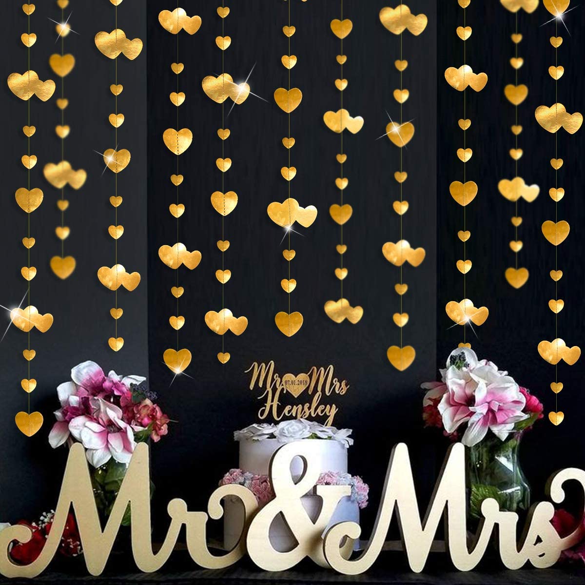 Wimpelkette, Candybar, Candy Bar, Deko, Hochzeitsdekoration, Wedding Deco, Candy Bar Dekoration, Herz Wimpelkette, Herzkette, Herzbanner