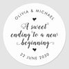 Aufkleber individuell, Sticker rund, Aufkleber Hochzeit, Wedding Sticker, Gastgeschenke, Candy-Bar, Candy Bar, Dankeskarten Hochzeit, Einladungskarten, Umschläge Hochzeitseinladungen, Schön das du da bist, Thank you, 
