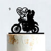 Cakepopper, Kuchendeko, Acryldeko, Tortentopper, Hochzeitstorte deko, Gold, Silber, Wedding Cake Topper, Hochzeits-Villa, Biker Hochzeit, Motorrad Cake Topper, Biker-Liebe, Motorradtopper