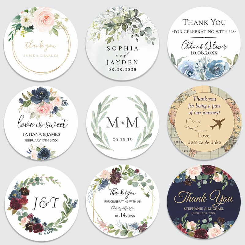Aufkleber individuell, Sticker rund, Aufkleber Hochzeit, Wedding Sticker, Gastgeschenke, Candy-Bar, Candy Bar, Dankeskarten Hochzeit, Einladungskarten, Umschläge Hochzeitseinladungen, Schön das du da bist, Thank you, 