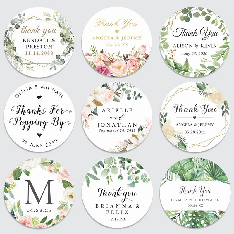 Aufkleber individuell, Sticker rund, Aufkleber Hochzeit, Wedding Sticker, Gastgeschenke, Candy-Bar, Candy Bar, Dankeskarten Hochzeit, Einladungskarten, Umschläge Hochzeitseinladungen, Schön das du da bist, Thank you, 