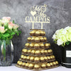 Schokoladenständer, Kuchendeko, Holzständer,  Hochzeitstorte deko, Wedding Cake, Herzen, Hochzeits-Villa, personalisierte Kuchendeko, Brautpaa Namen, Candy Bar, Pralinen Aufsteller, Dessert Etagere 
