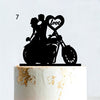 Cakepopper, Kuchendeko, Acryldeko, Tortentopper, Hochzeitstorte deko, Gold, Silber, Wedding Cake Topper, Hochzeits-Villa, Biker Hochzeit, Motorrad Cake Topper, Biker-Liebe, Motorradtopper