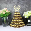 Schokoladenständer, Kuchendeko, Holzständer,  Hochzeitstorte deko, Wedding Cake, Herzen, Hochzeits-Villa, personalisierte Kuchendeko, Brautpaa Namen, Candy Bar, Pralinen Aufsteller, Dessert Etagere 