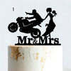 Cakepopper, Kuchendeko, Acryldeko, Tortentopper, Hochzeitstorte deko, Gold, Silber, Wedding Cake Topper, Hochzeits-Villa, Biker Hochzeit, Motorrad Cake Topper, Biker-Liebe, Motorradtopper
