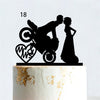 Cakepopper, Kuchendeko, Acryldeko, Tortentopper, Hochzeitstorte deko, Gold, Silber, Wedding Cake Topper, Hochzeits-Villa, Biker Hochzeit, Motorrad Cake Topper, Biker-Liebe, Motorradtopper