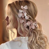 Brautschmuck, Haarschmuck, Hochzeitsfrisur, Haarspange Hochzeit, Perlen, Brauthaarschmuck, Schmuckkamm, Haarranke, Flechtfrisur,  Haarnadeln, romantischer Haarschmuck, eleganter Haarschmuck, Haarrebe, Kopfschmuck, Blumenschmuck, Rosegold, Silber, Gold, Draht, lang, breit, Haarkette, Blütenranke, Hochzeits-Villa, Brautaccessoire, Hochzeits accessoire, Braut, Hochzeit