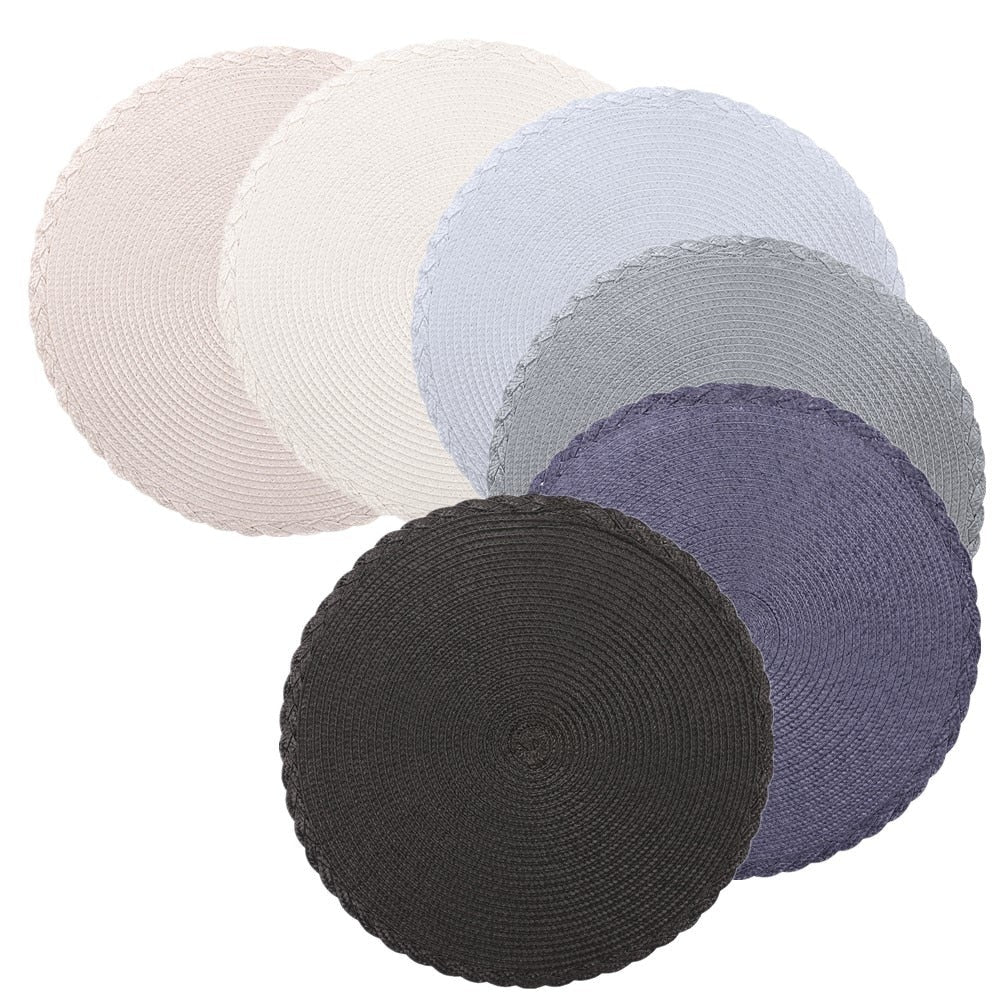 Platzsetz, Platzteller, Dinner, Tischdeko, Tischsets, geflochten, Boho, Hochzeit, Hochzeitstafel, Hochzeits-Villa, Creme, Blau, Schwarz, gün, Beige, Natur, groß, 