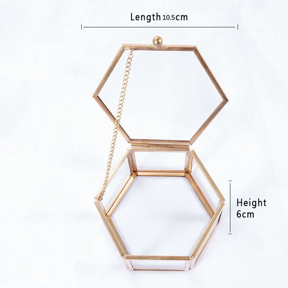 Ringkissen, Ringetui, Ring Schatulle glas, Metal Hexagon, individuell bedruckt, personalisierte Ringbox, Hexagon glas, Eheringe, Hochzeit, Metallbox, God, Hochzeits-Villa, Ehering Box, Wedding, 