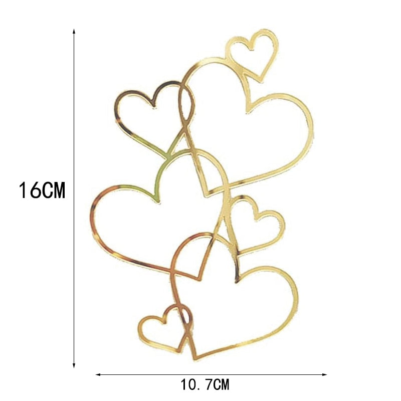 Cakepopper, Kuchendeko, Acryldeko, Tortentopper, Hochzeitstorte deko, Gold, Silber, Wedding Cake Topper, Herztopper, Herzen, Hochzeits-Villa, 