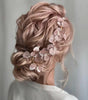 Brautschmuck, Haarschmuck, Hochzeitsfrisur, Haarspange Hochzeit, Perlen, Brauthaarschmuck, Schmuckkamm, Haarranke, Flechtfrisur,  Haarnadeln, romantischer Haarschmuck, eleganter Haarschmuck, Haarrebe, Kopfschmuck, Blumenschmuck, Rosegold, Silber, Gold, Draht, lang, breit, Haarkette, Blütenranke, Hochzeits-Villa, Brautaccessoire, Hochzeits accessoire, Braut, Hochzeit