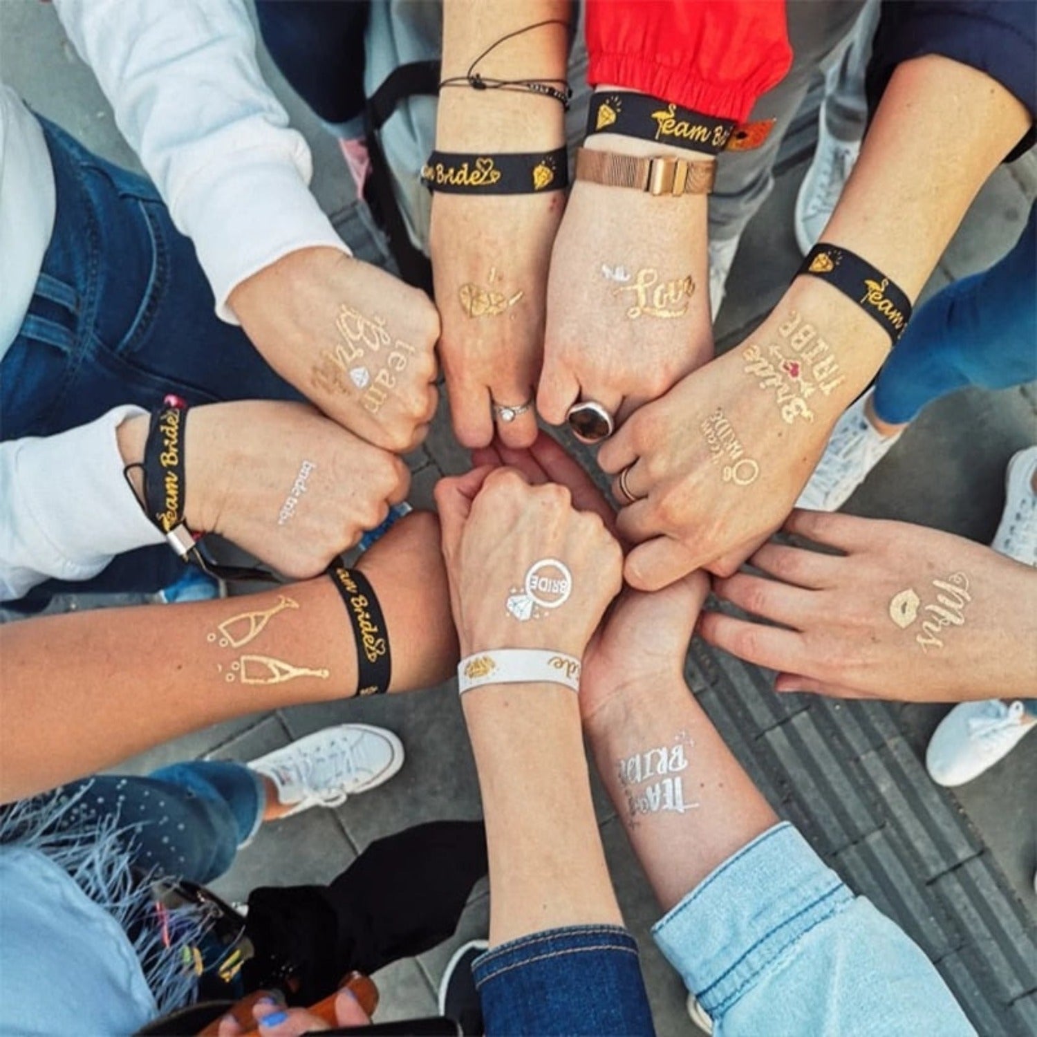 Klebetatoos, Tatoos JGA, Junggesellinnenabschied, JGA Accessoires, Team Bride Tatoo, Hochzeit, Party Tatoos, Gold Tatoo, Hochzeit, Hochzeits-Villa, Sticker JGA, 