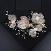 Brautschmuck, Haarschmuck, Hochzeitsfrisur, Haarspange Hochzeit, Perlen, Brauthaarschmuck, Schmuckkamm, Haarranke, Flechtfrisur,  Haarnadeln, romantischer Haarschmuck, eleganter Haarschmuck, Haarrebe, Kopfschmuck, Blumenschmuck, Rosegold, Silber, Gold, Draht, lang, breit, Haarkette, Blütenranke, Hochzeits-Villa, Brautaccessoire, Hochzeits accessoire, Braut, Hochzeit