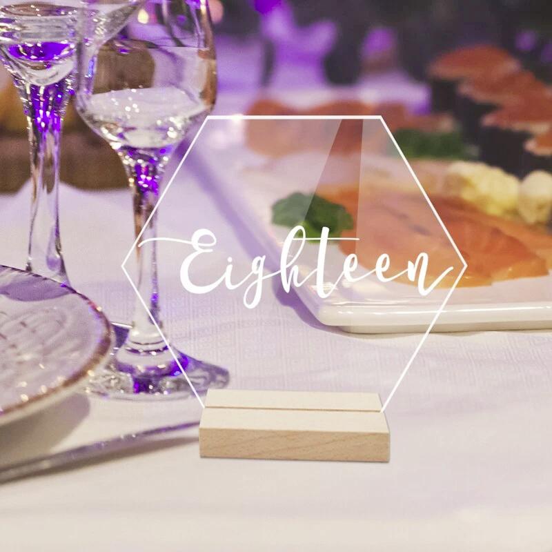 Tischnummern, Hochzeitsdeko, Hochzeitstisch, Table number, Sitzordnung, Hochzeit, Tischdeko, Tischnummer frostet, Acryl, personalisierte Tischnummer, Aufkleber, individuelles Design, Tischschild, Hochzeits-Villa, Runde Form,  Hexagon, Plexiglas, Hexagon, Tischnummern, Acrylnummern, Acryl, Holz, Hexagon Holz, Hochzeitstisch, Tischdeko, Hochzeitsvilla, 1-20,