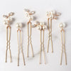 Brautschmuck, Haarschmuck, Hochzeitsfrisur, Haarspange Hochzeit, Perlen, Brauthaarschmuck, Schmuckkamm, Bobby, Flechtfrisur,  Haarnadeln, romantischer Haarschmuck, eleganter Haarschmuck, Haarrebe, Kopfschmuck, Blumenschmuck, Rosegold, Silber, Gold, Draht, lang, breit, Haarkette, Blütenranke, Hochzeits-Villa, Brautaccessoire, Hochzeits accessoire, Braut, Hochzeit, Strass, Perlen, Haarspange Hochzeit, Kristallsteinchen, 